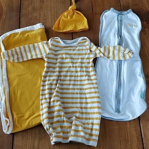 Newborn Gown and Swaddle Bundle